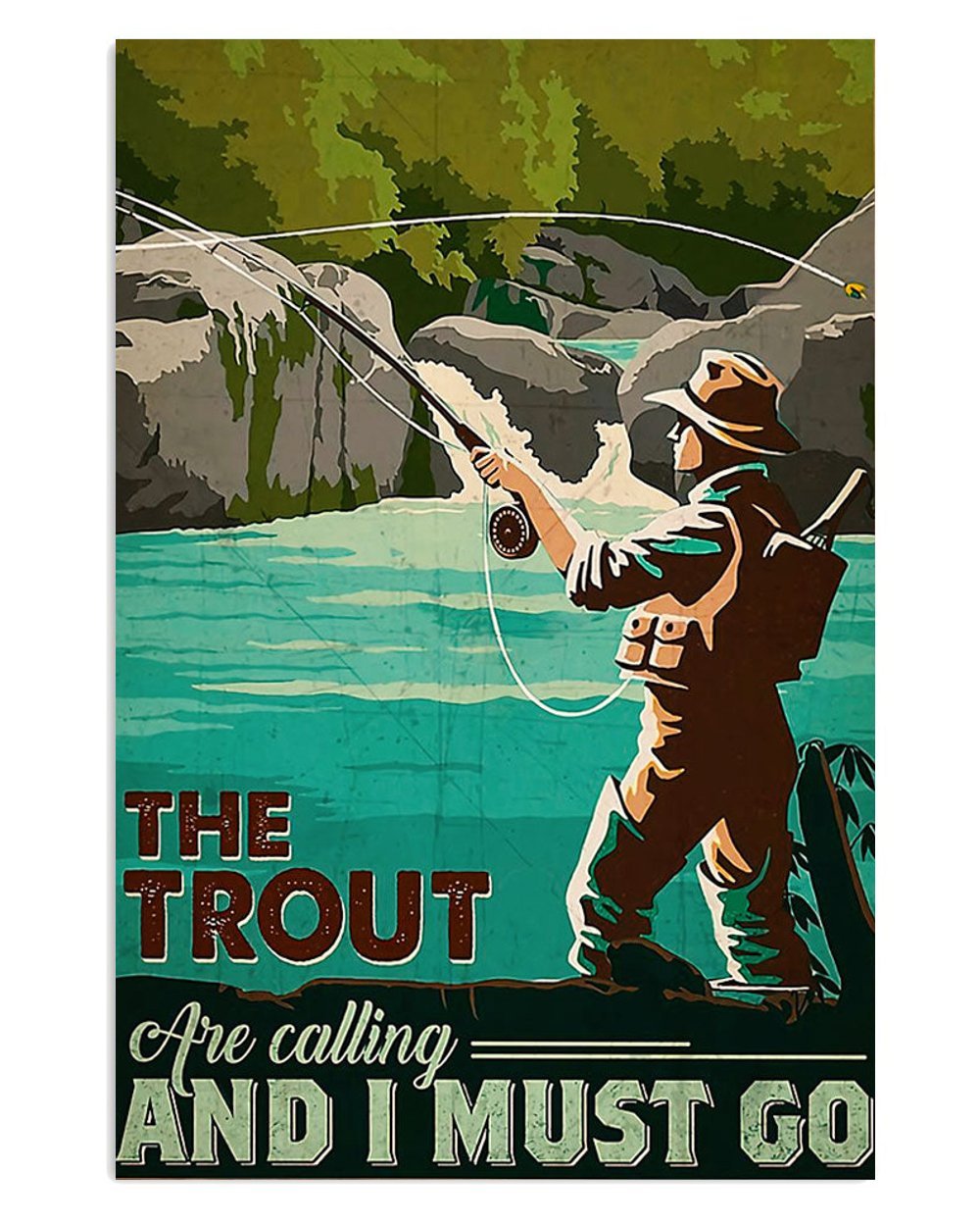 Vintage Fishing Posters Trout Calling