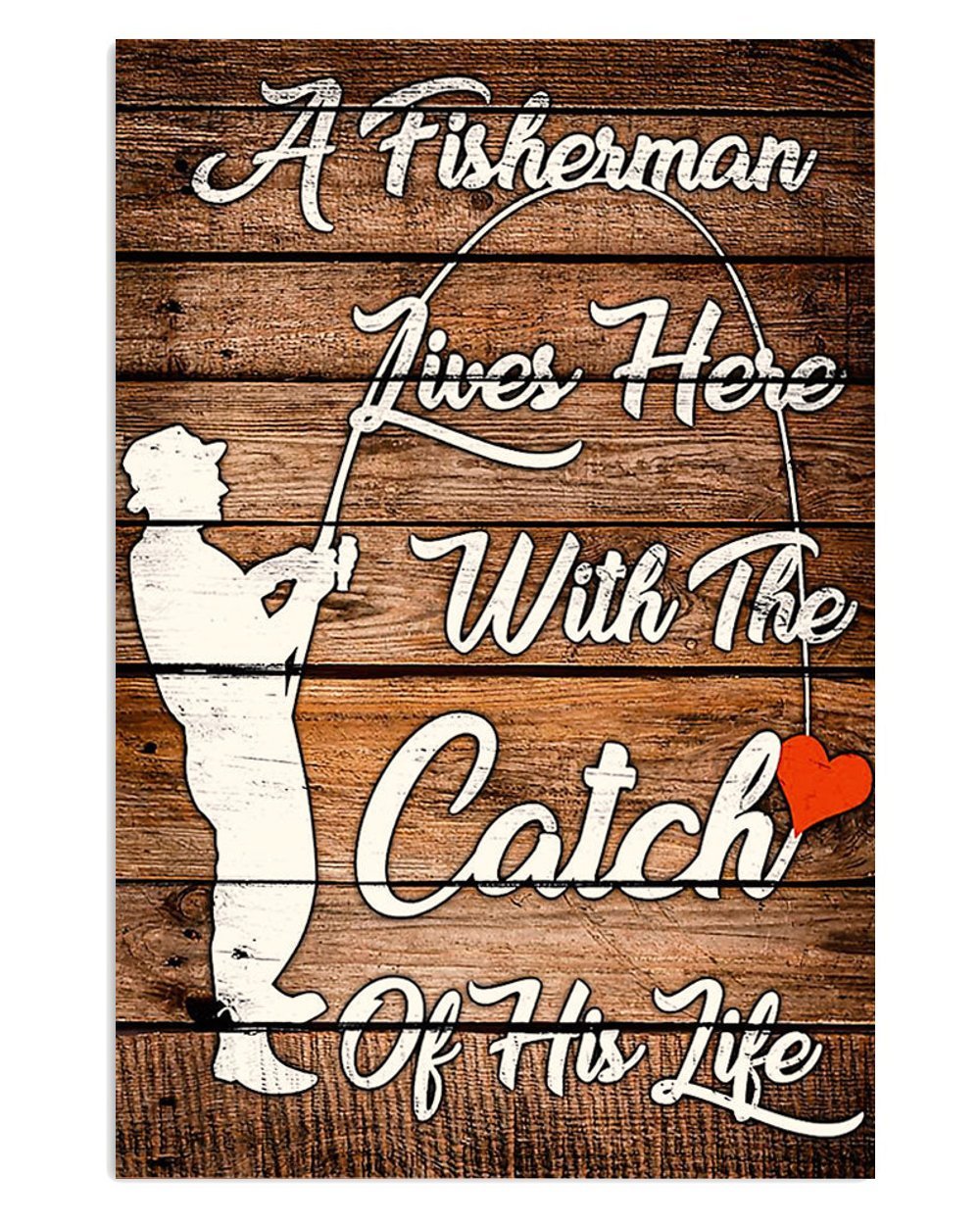 Vintage Fishing Room Catch Poster