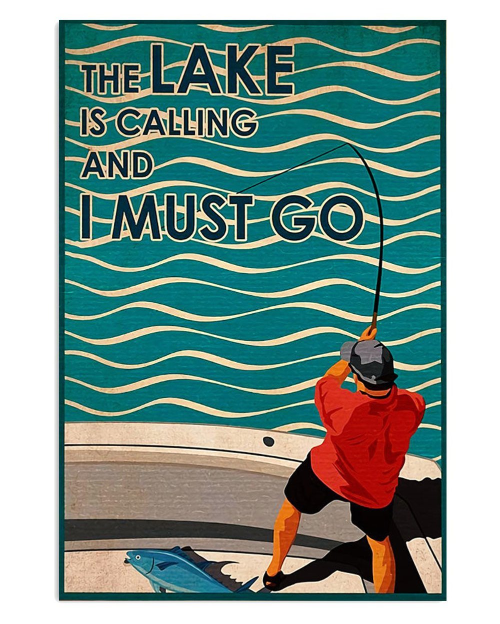 Vintage Fishing Room Lake Posters