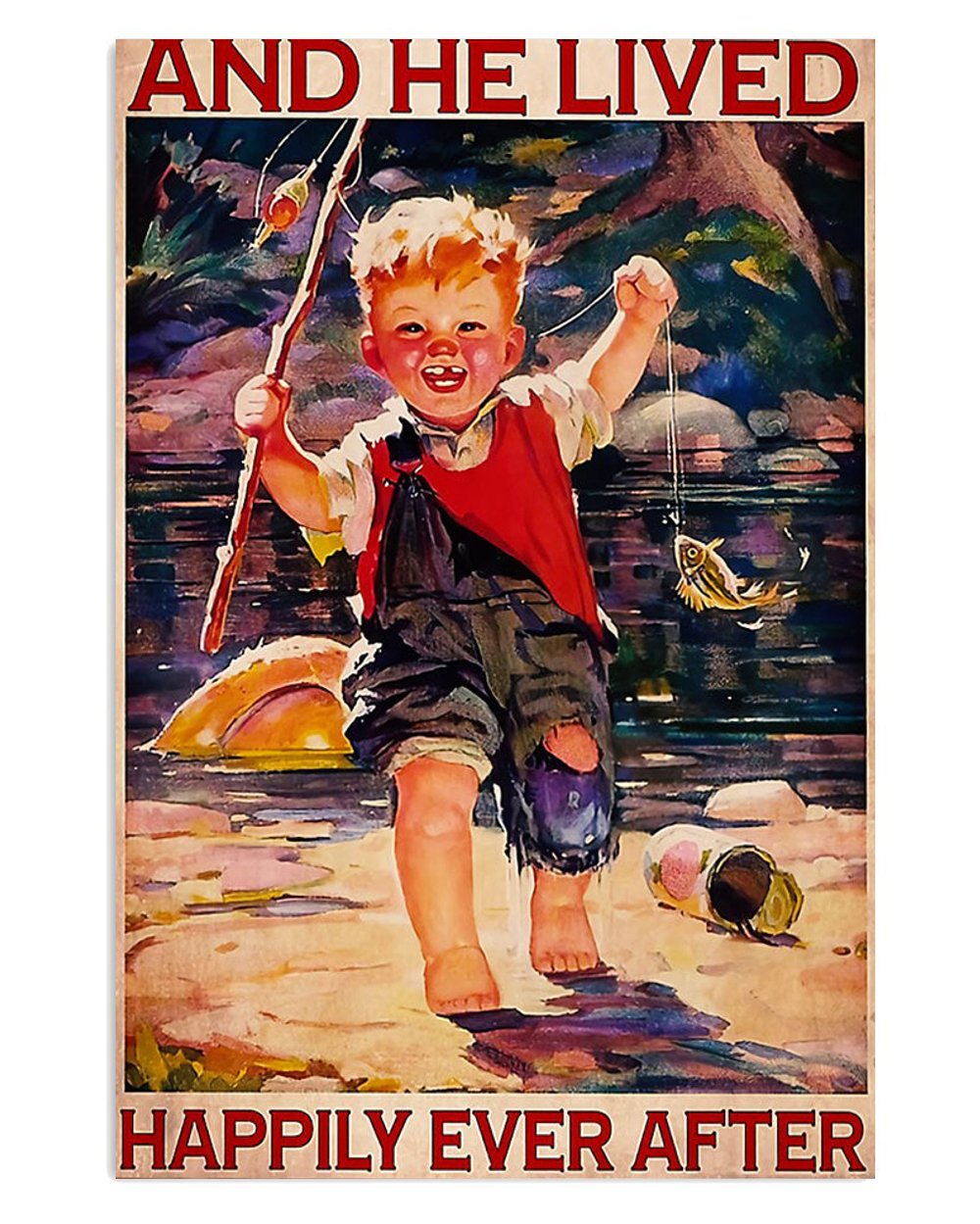 Vintage Fishing Room Wall Art Poster