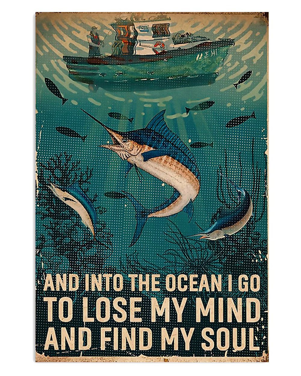 Vintage Ocean Fishing Room Posters