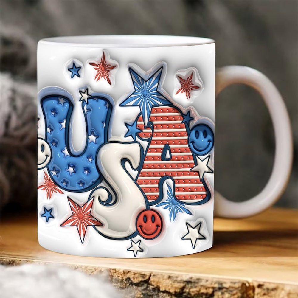 Vintage USA Flag 3D Mug Gift