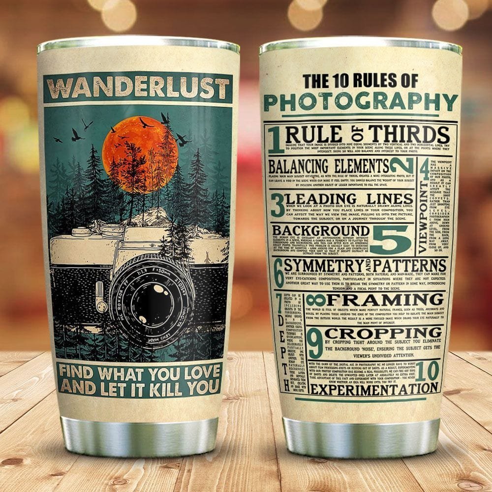 Wanderlust Camera Rule Personalized Tumbler