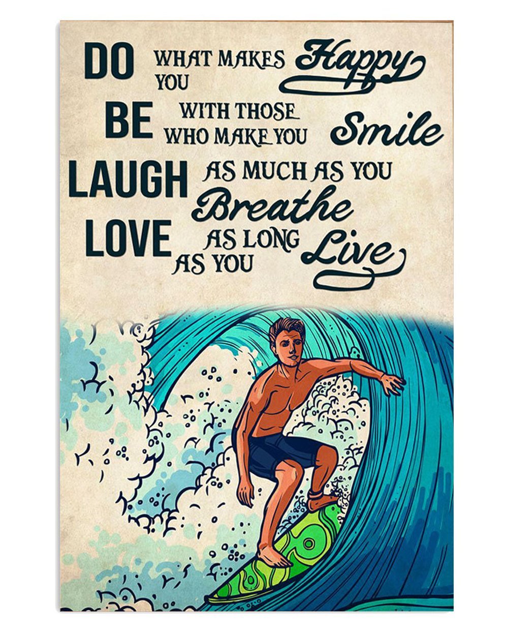 Water Surfing Beach Surfer Poster