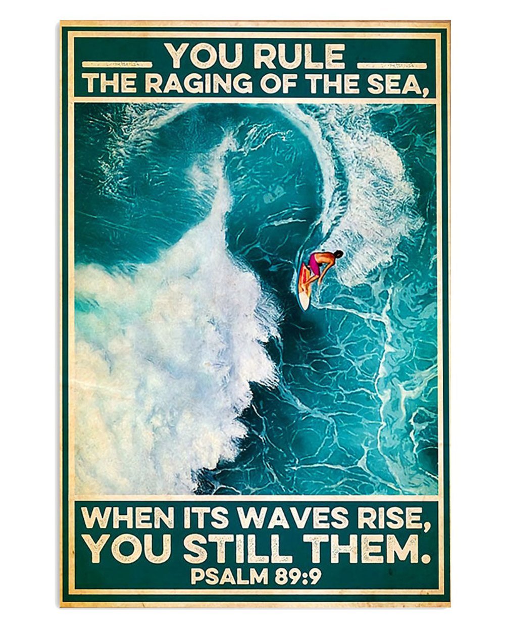 Water Surfing Rule The Raging Of The Sea Beach Surfer Poster