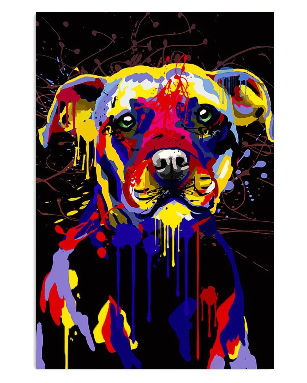 Watercolor Pitbull Dog Poster