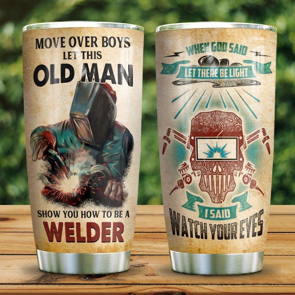 Welder Old Man Personalized Tumbler