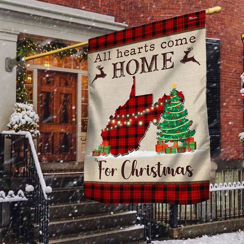 West Virginia Christmas Flag All Hearts Come Home Decor