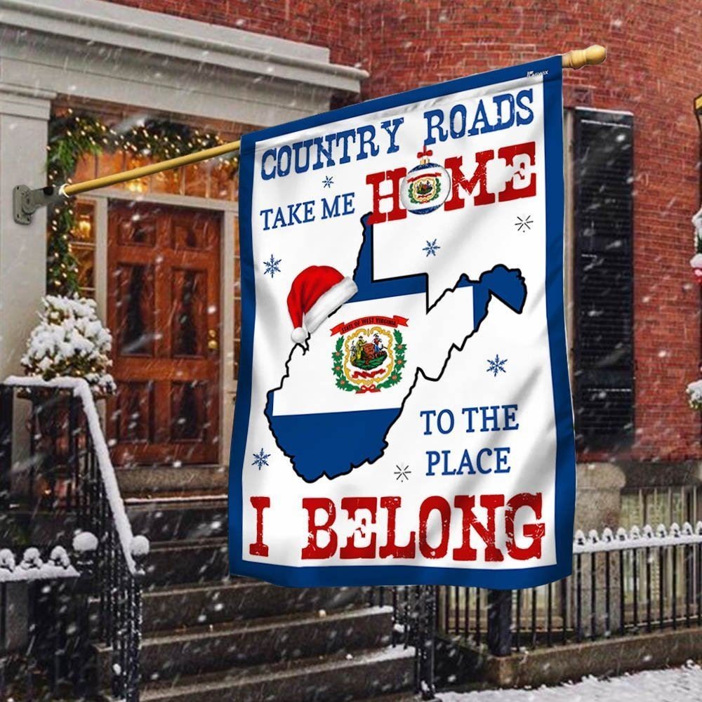 West Virginia Christmas Flag Country Roads Take Me Home