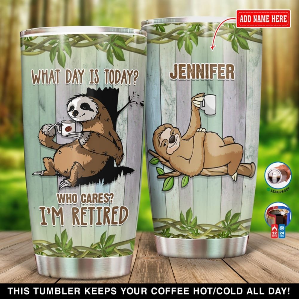 What Day Is Today Sloth Yi Personalized Tumbler