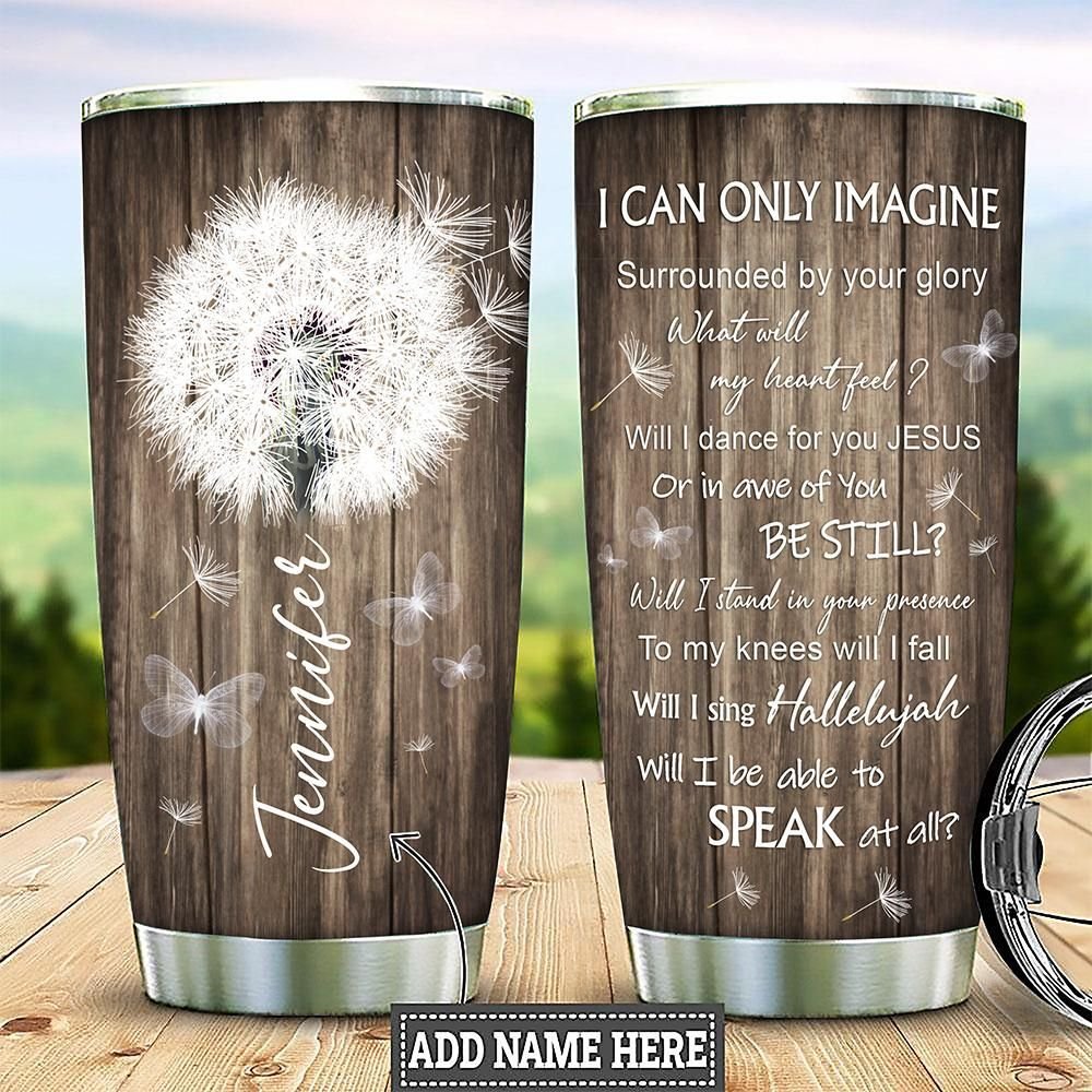 White Dandelion Surrounded Glory Personalized Tumbler