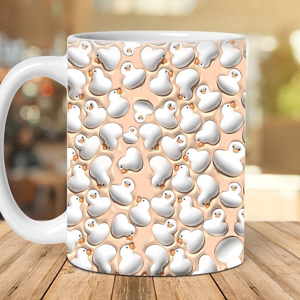 White Duck 3D Mug Birthday Christmas Gift