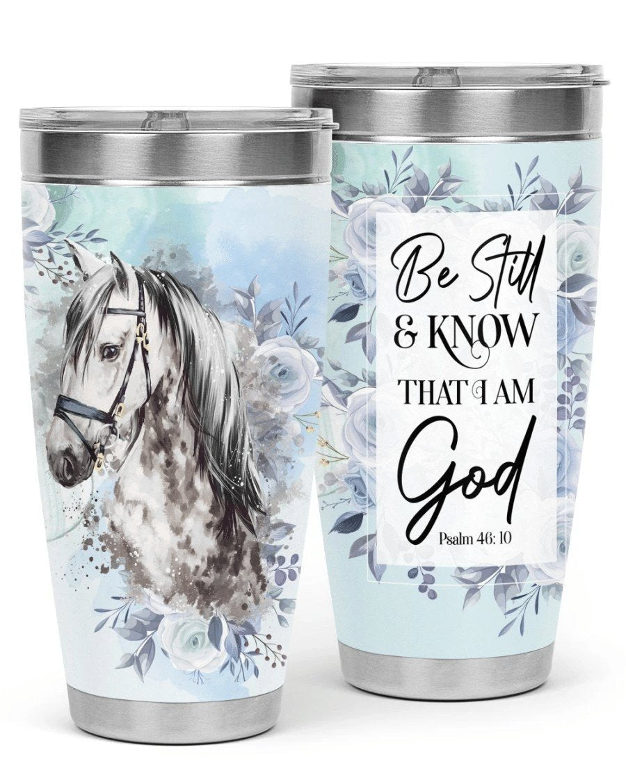 White Horse Be Still And Know Personalized Tumbler