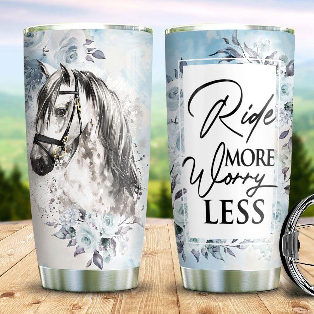 White Horse Worry Less Personalized Tumbler