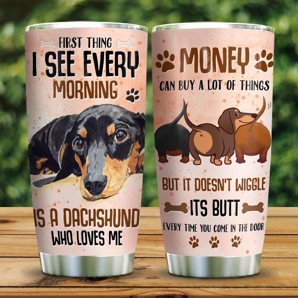 Wiggle Dachshund At Home Personalized Tumbler