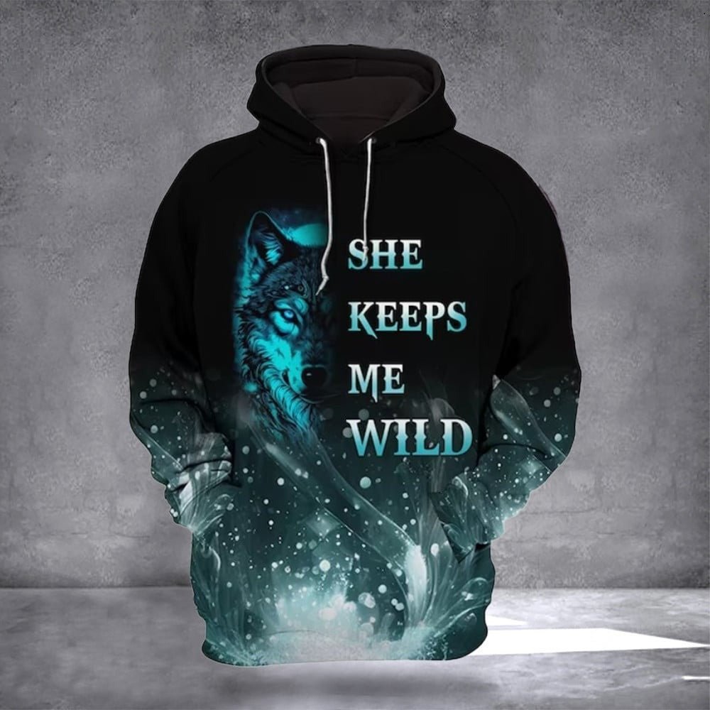 Wild Wolf Hoodie Fathers Day Gift