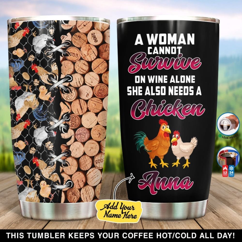 Wine And Chicken Personalized Tumbler