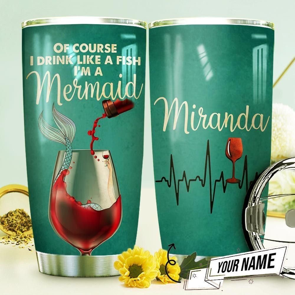 Wine Mermaid Personalized Tumbler