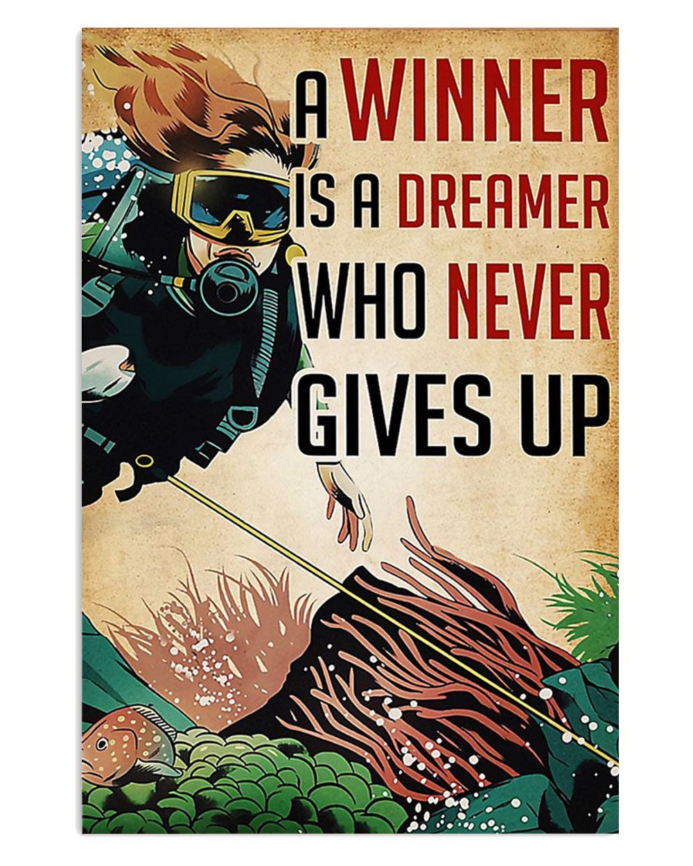 Winner Scuba Diver Poster