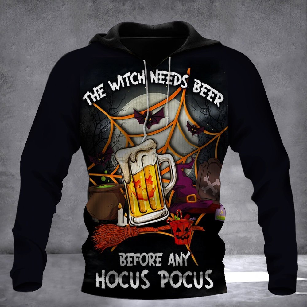 Witch Beer Hocus Pocus Hoodie Mothers Day Elderly Gifts