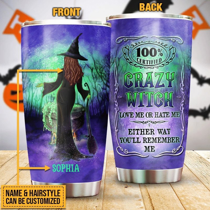 Witch Certified Crazy Personalized Tumbler