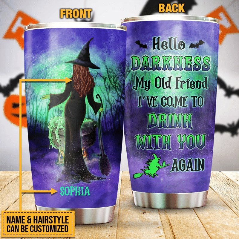 Witch Hello Darkness Personalized Tumbler