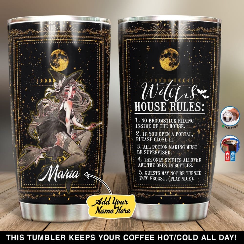 Witch House Rules Personalized Tumbler