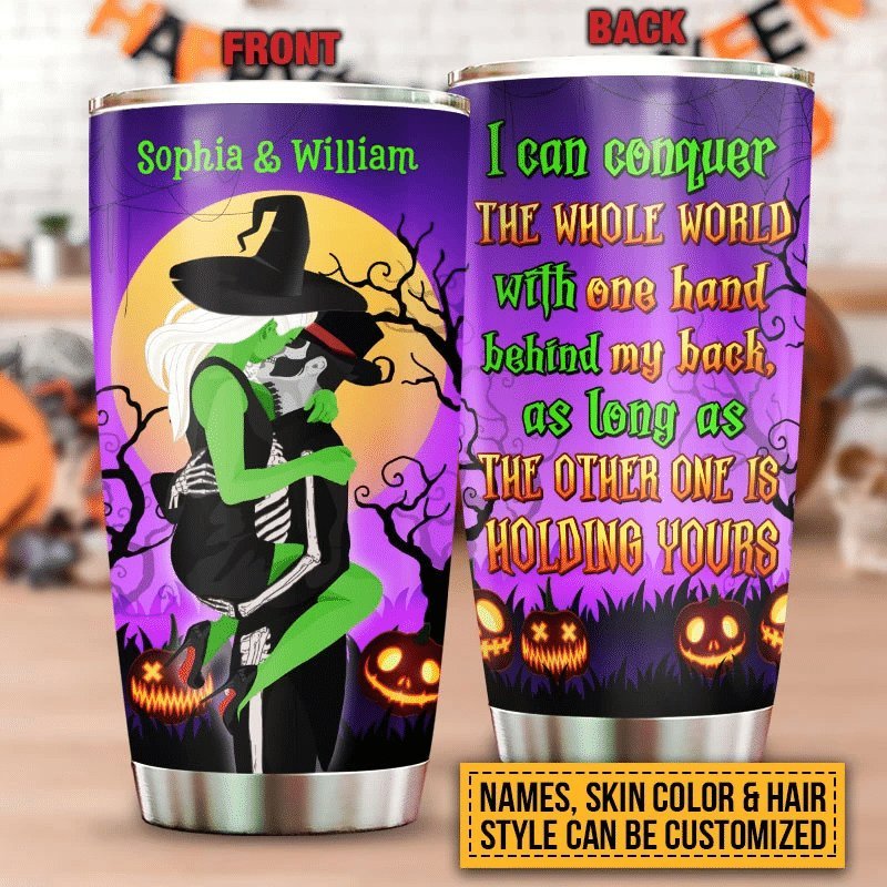 Witch Wizard Halloween Spell I Can Conquer World Personalized Tumbler