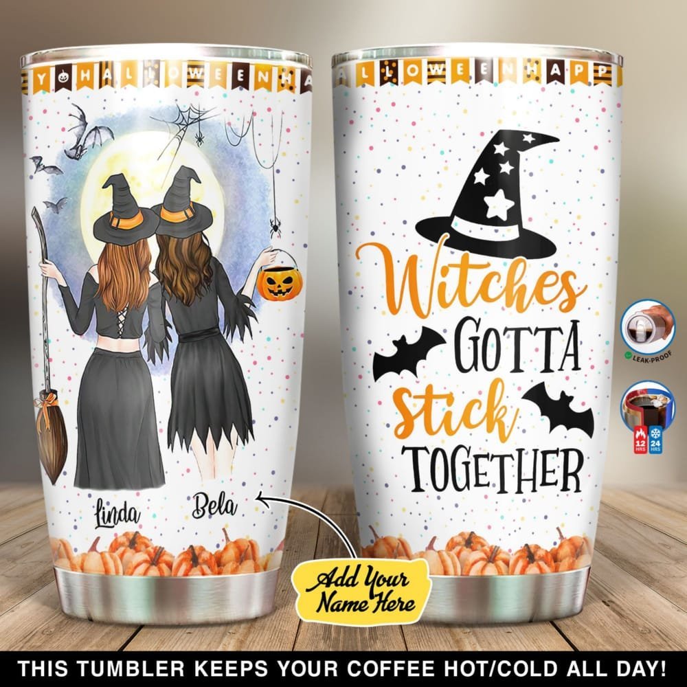 Witches Gotta Stick Together Personalized Tumbler