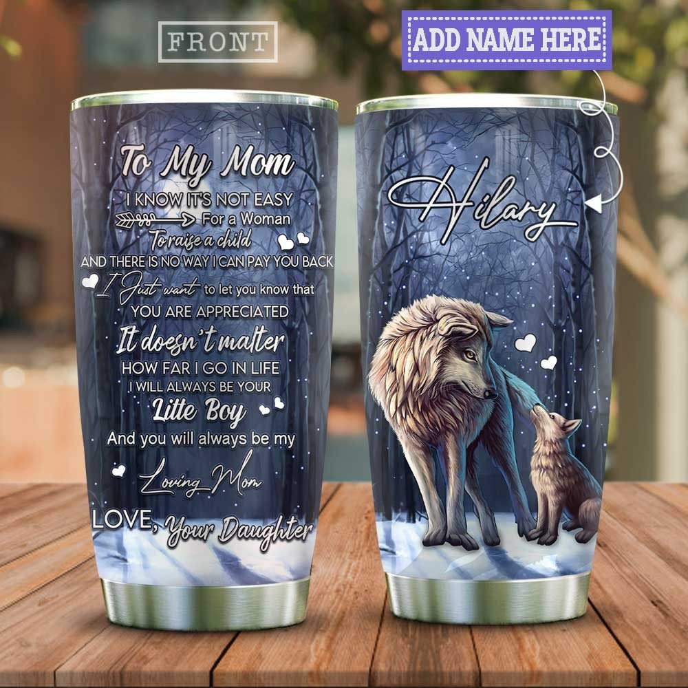 Wolf Daughter To My Mom Personalized Tumbler