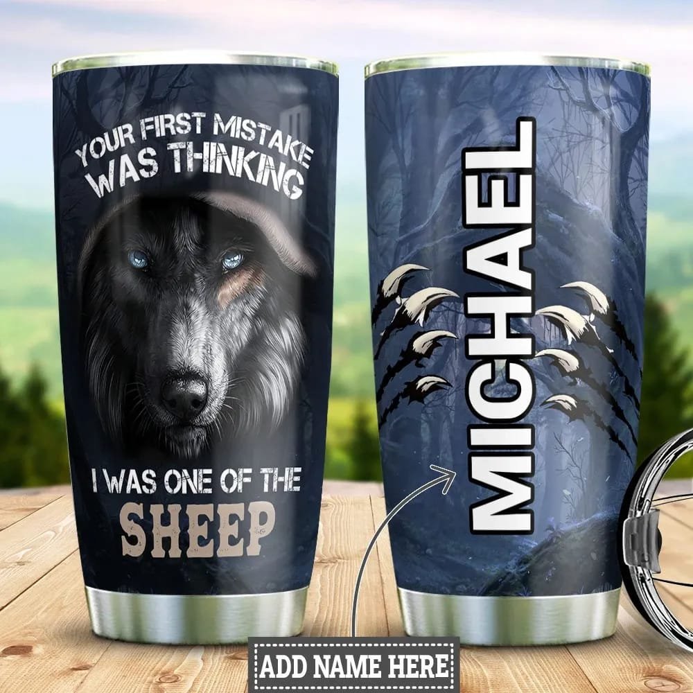 Wolf First Mistake Personalized Tumbler