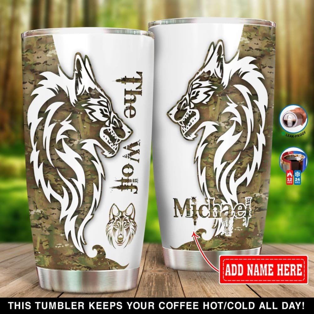 Wolf Hunting Personalized Tumbler