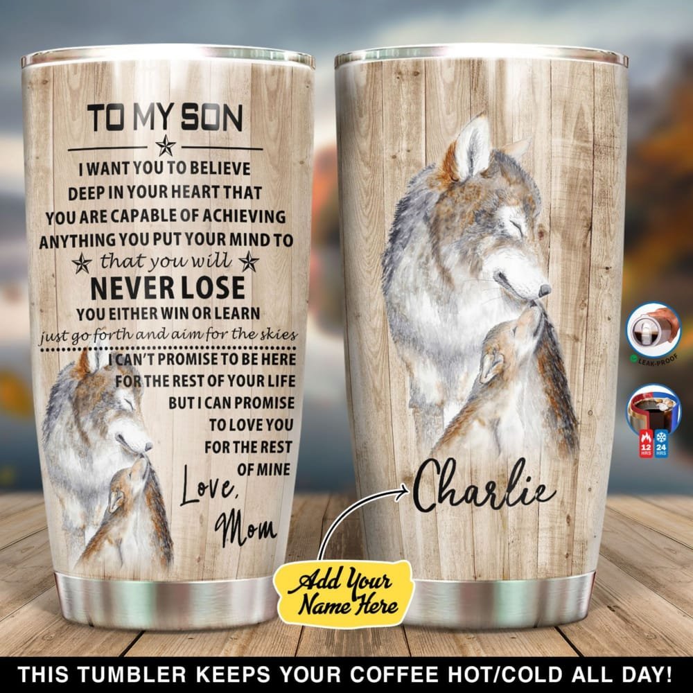 Wolf Mom To My Son Personalized Tumbler