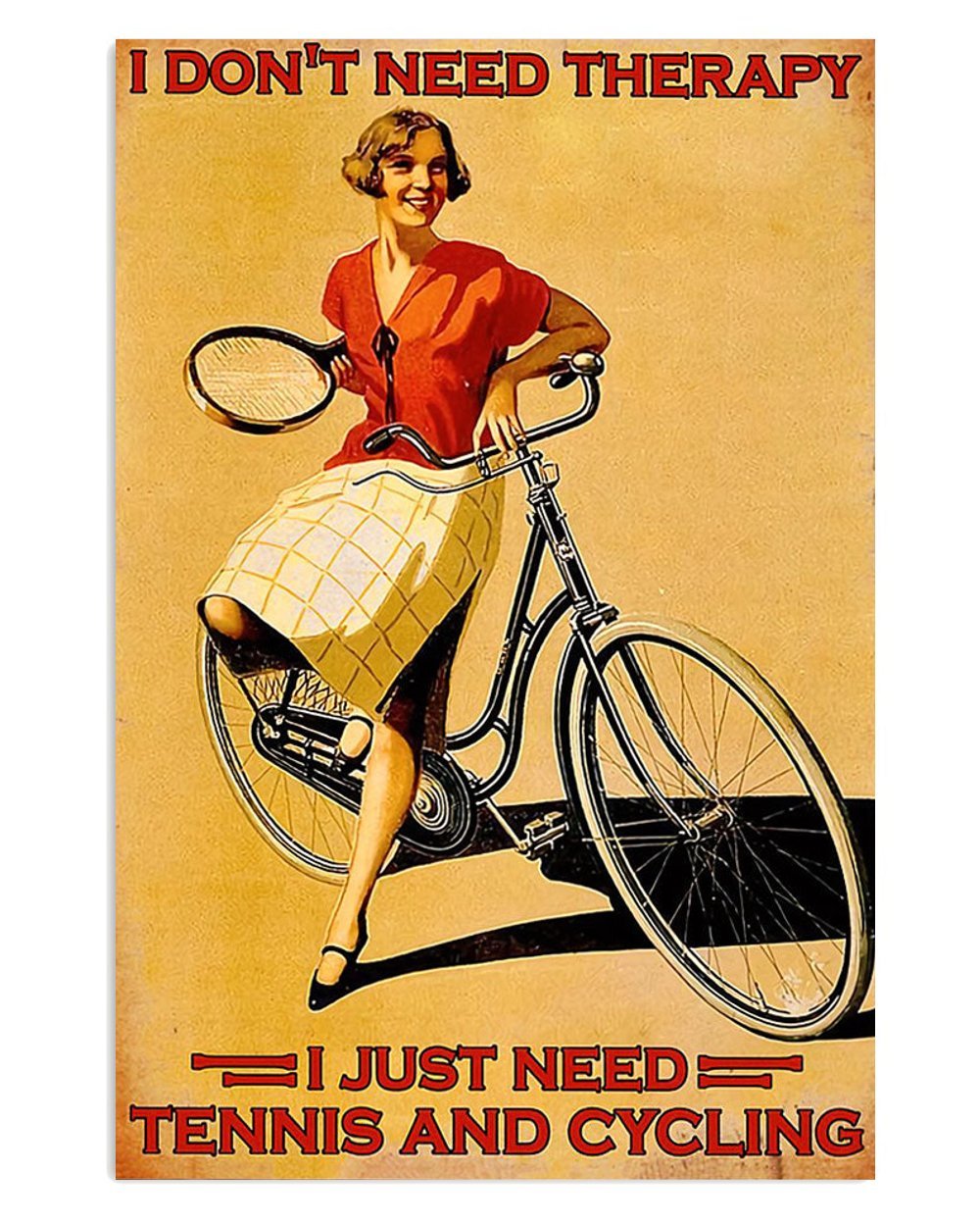 Women's Cycling and Tennis Poster