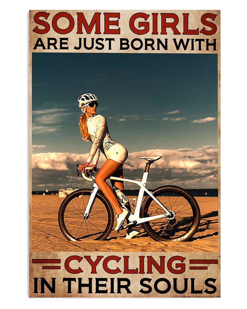 Women's Cycling Mountain Bike Art Print