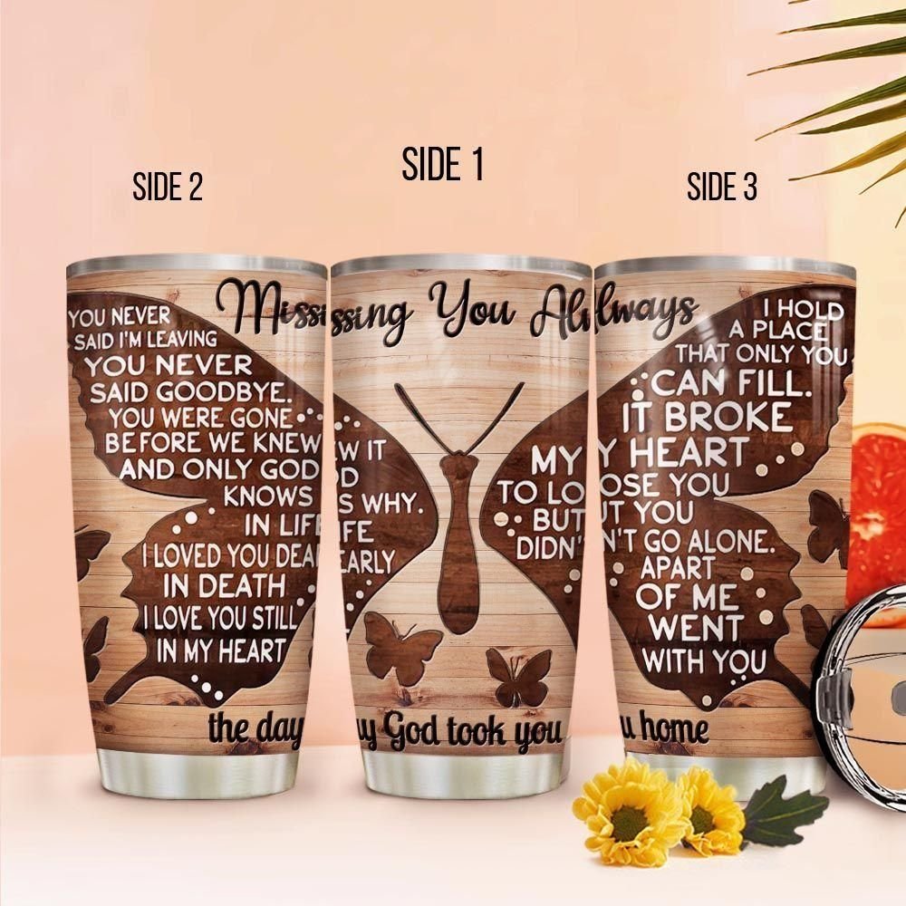 Wooden Butterfly Personalized Tumbler