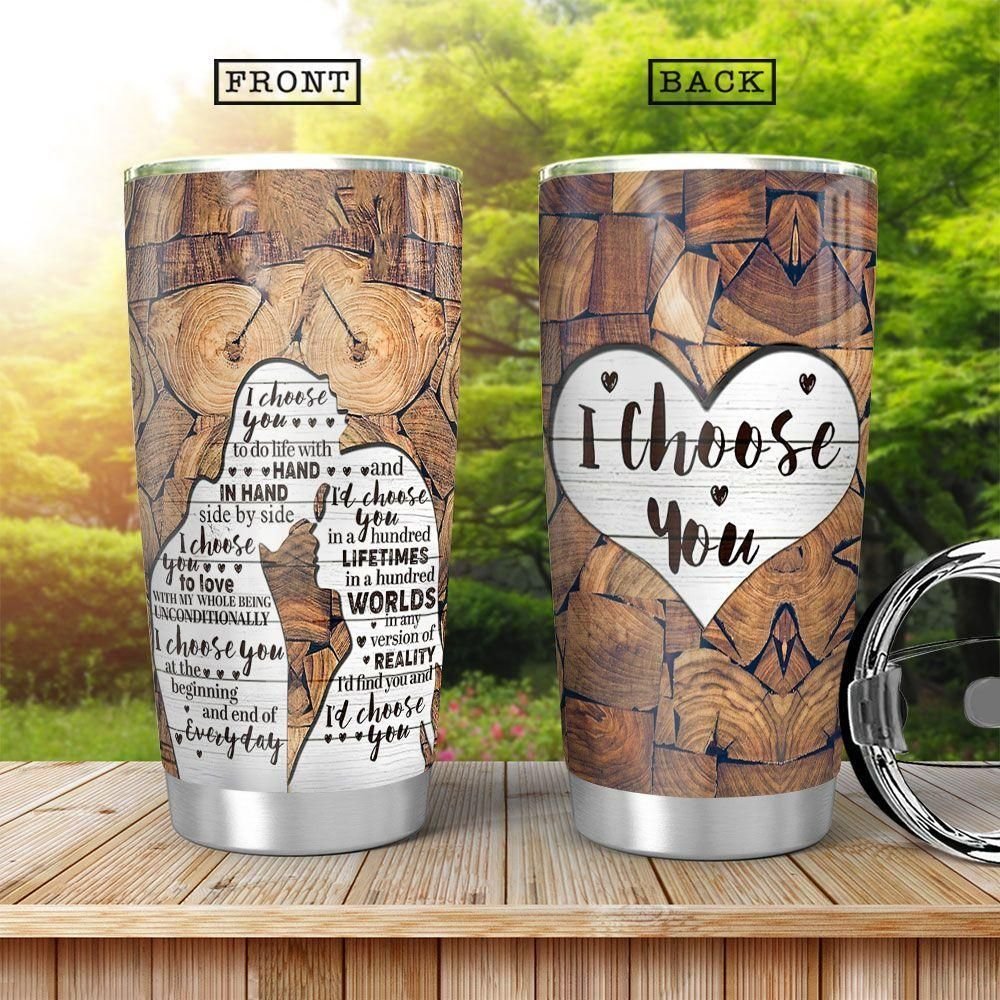 Wooden Couple Personalized Tumbler