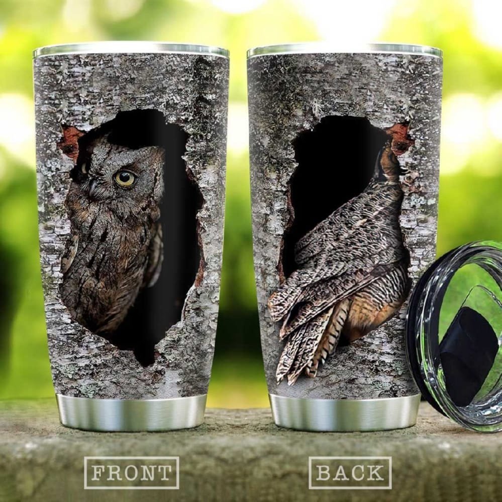 Wooden Owl In The Tree Personalized Tumbler