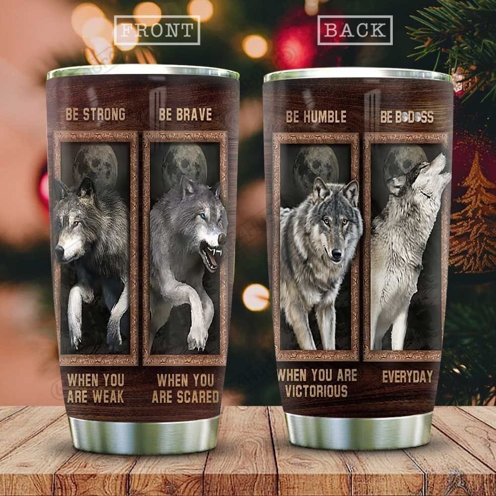 Wooden Wolf Advice Personalized Tumbler