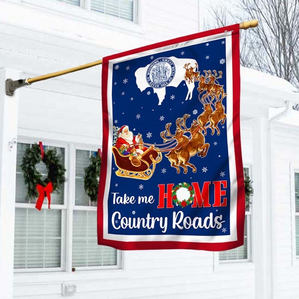 Wyoming Country Christmas Garden Flag Home Decor