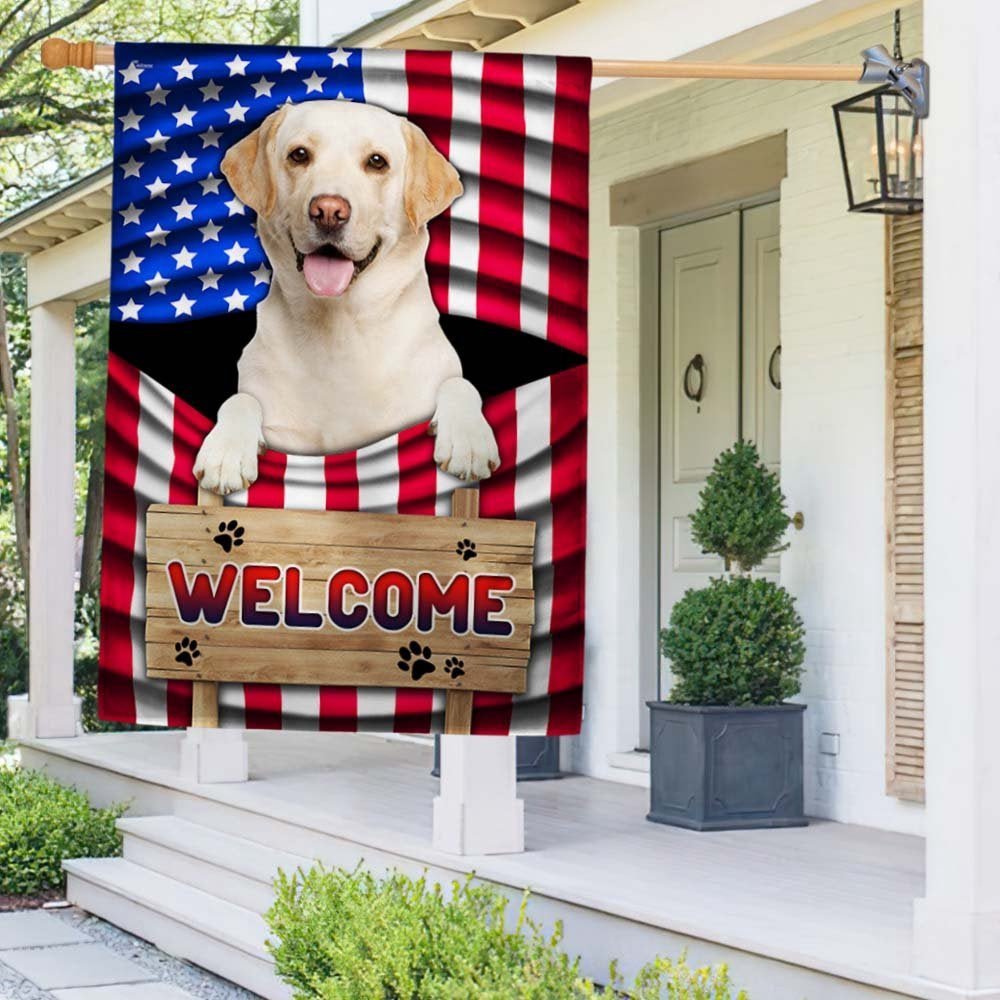 Yellow Labrador Welcome Garden Flag for Dog Owners