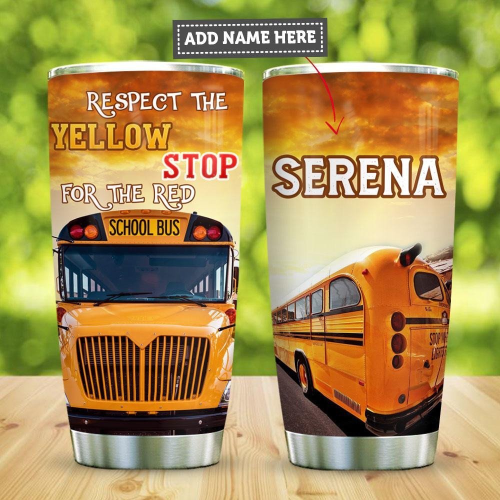 Yellow School Bus Driver Personalized Tumbler