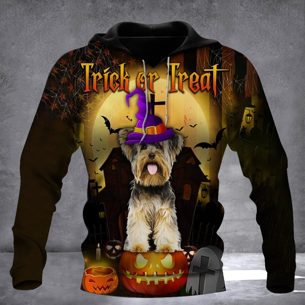 Yorkshire Halloween 3D Hoodie Dog Owner Gifts