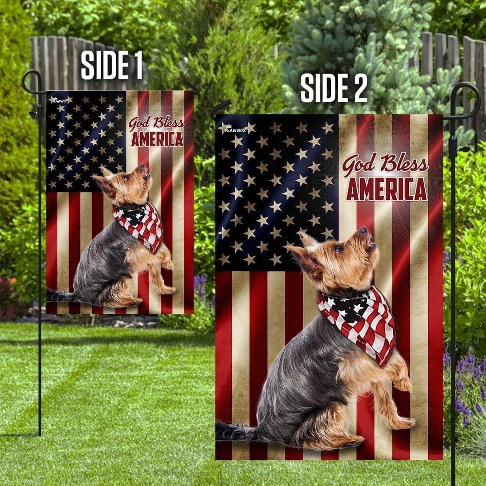 Yorkshire Terrier American Flag Garden Flags for Dog Lovers