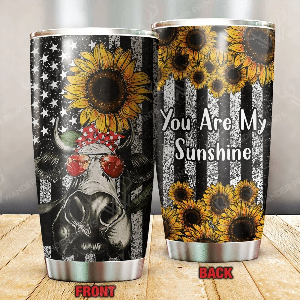 You Are My Sunshine Flag Cattle Personalized Tumbler