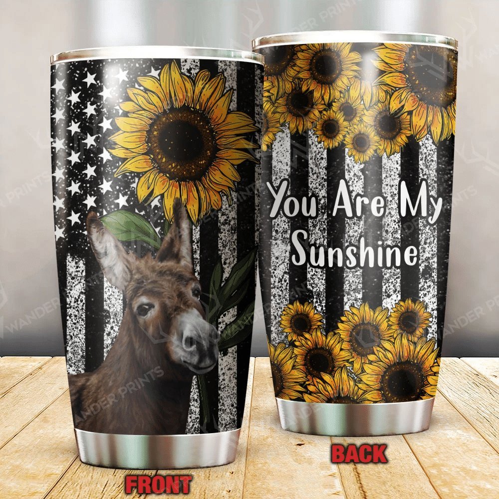 You Are My Sunshine Flag Donkey Personalized Tumbler