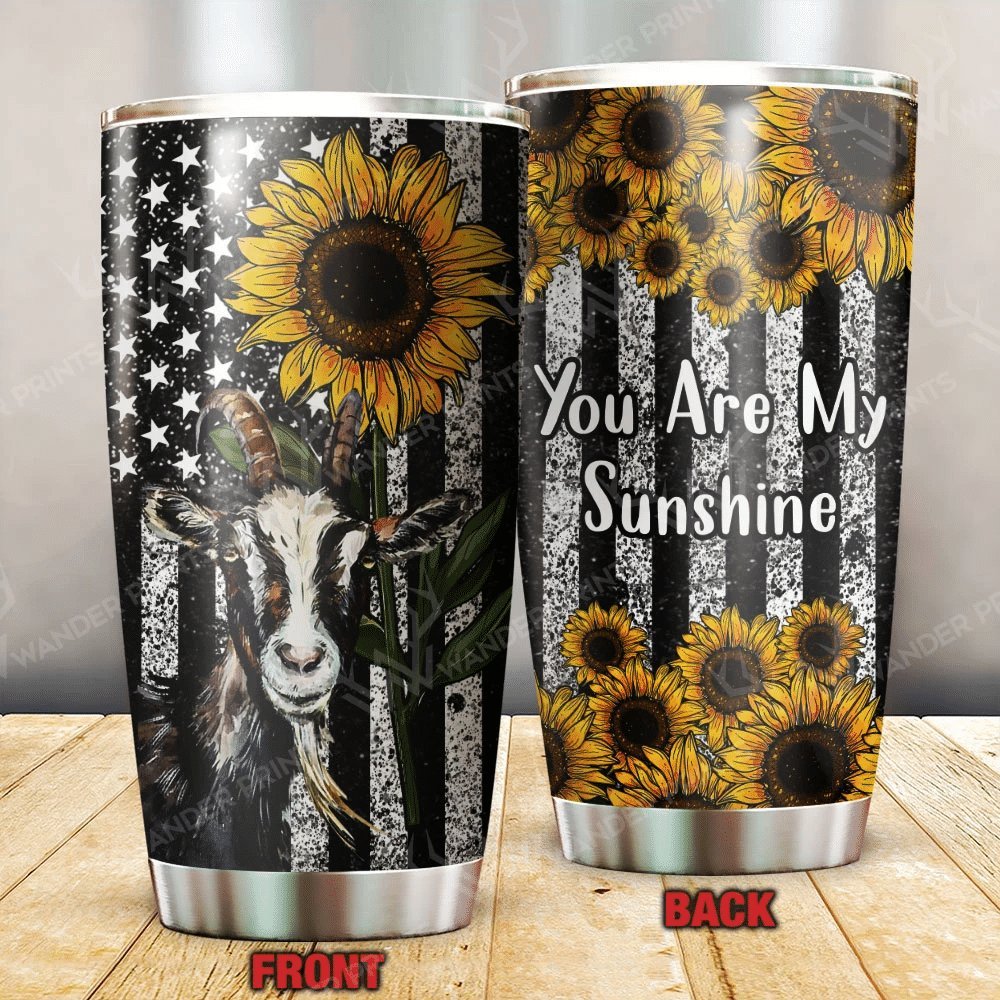 You Are My Sunshine Flag Goat Personalized Tumbler