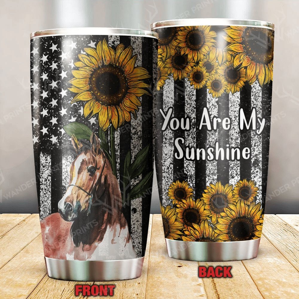 You Are My Sunshine Flag Horse Personalized Tumbler