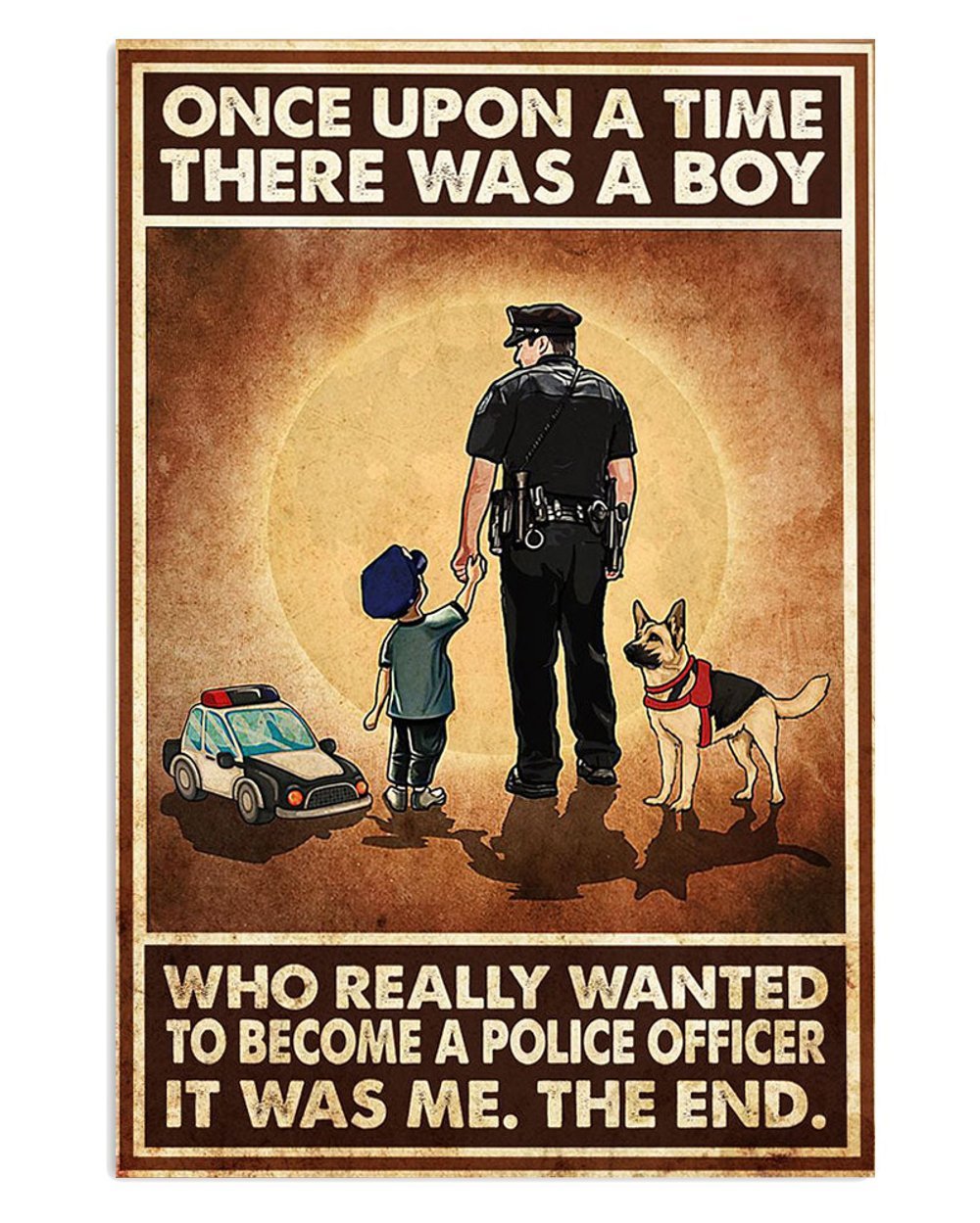 Young Boy Aspiring Police Officer Wall Poster