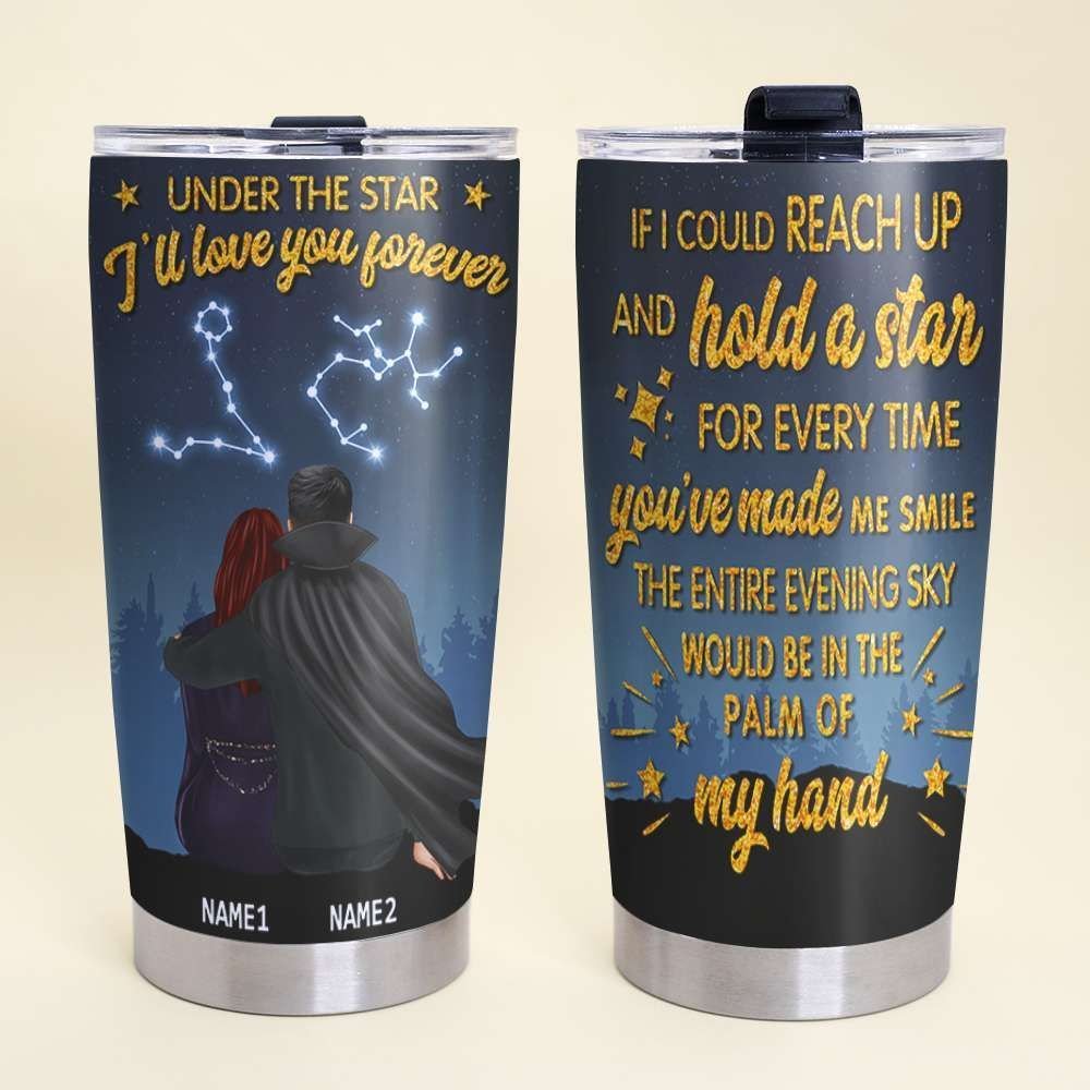 Zodiac Couple Under The Star I Will Love You Forever Personalized Tumbler